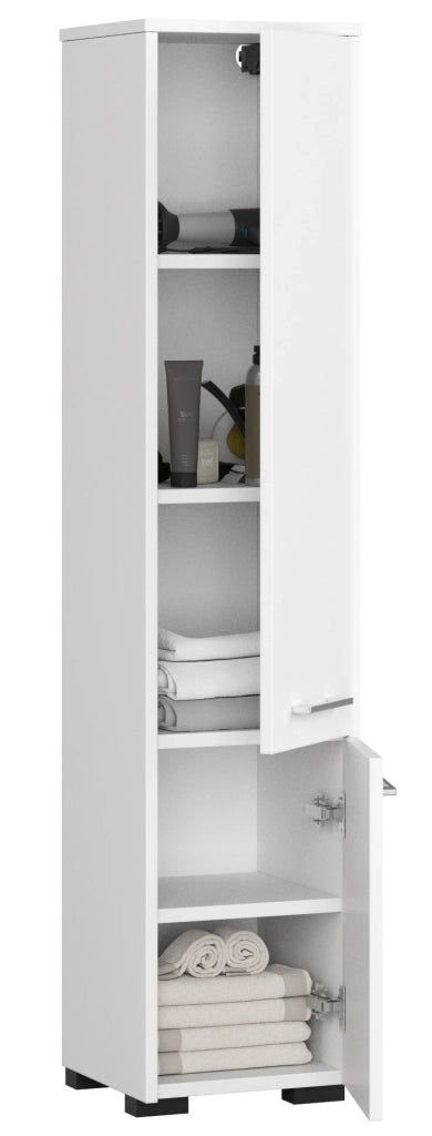 Colonna da bagno AKORD FIN Bianca 30 cm 2 ante 30x30x140 cm