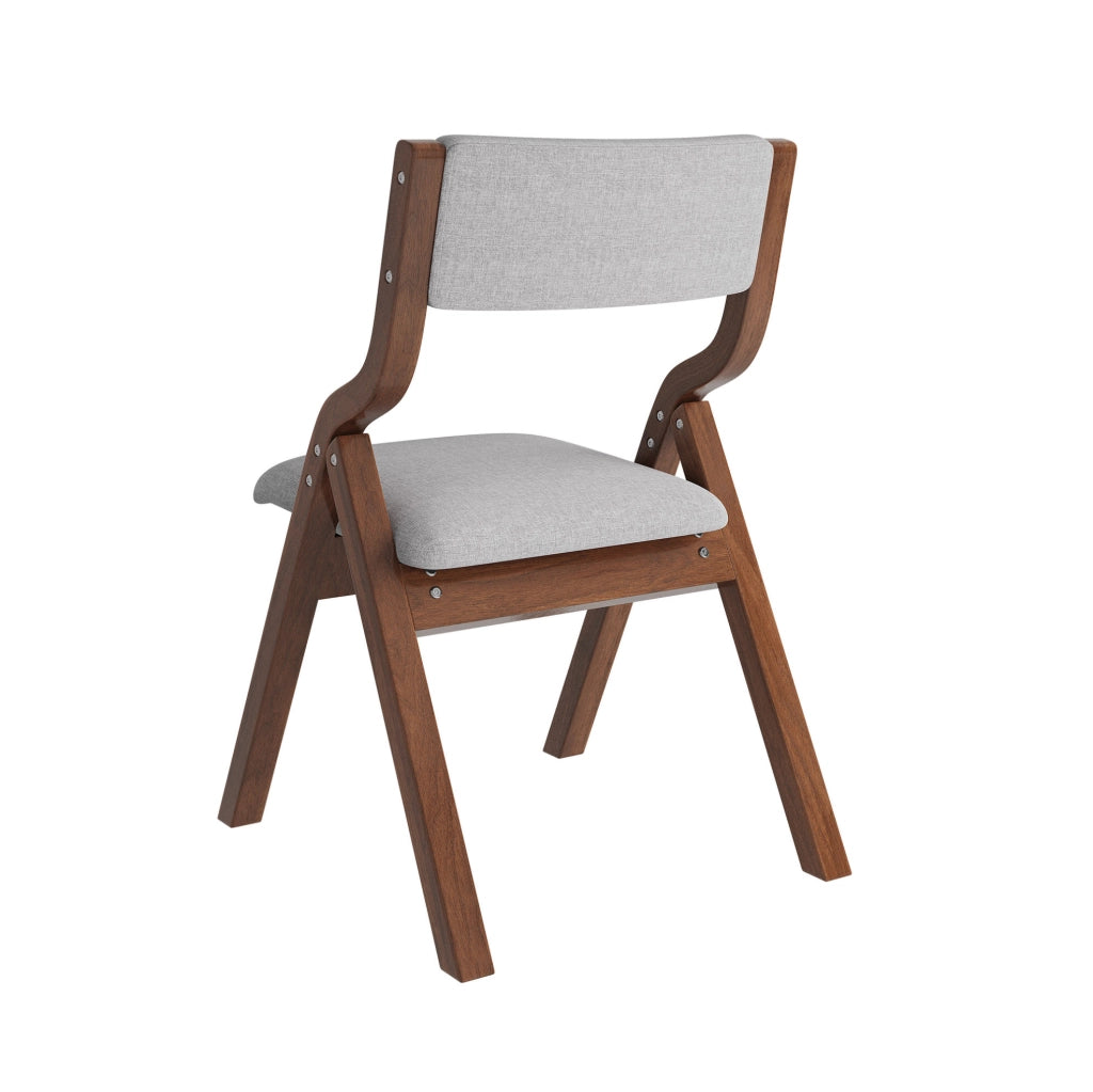 Set di 2 sedie pieghevoli in legno massello grigio