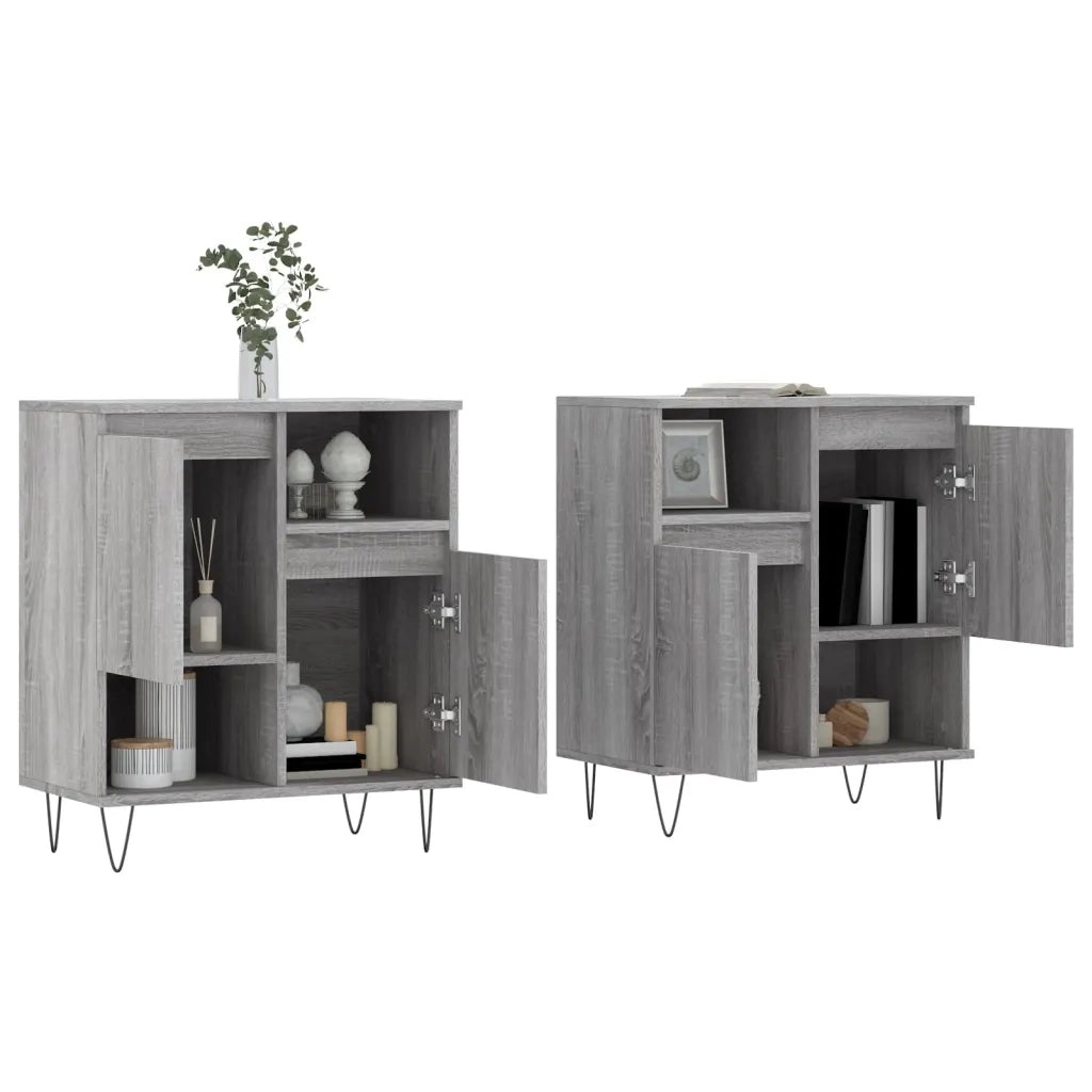 Credenze 2 pz | Madia | Buffet da pranzo | Armadio da pranzo Grigio Sonoma in Legno Multistrato