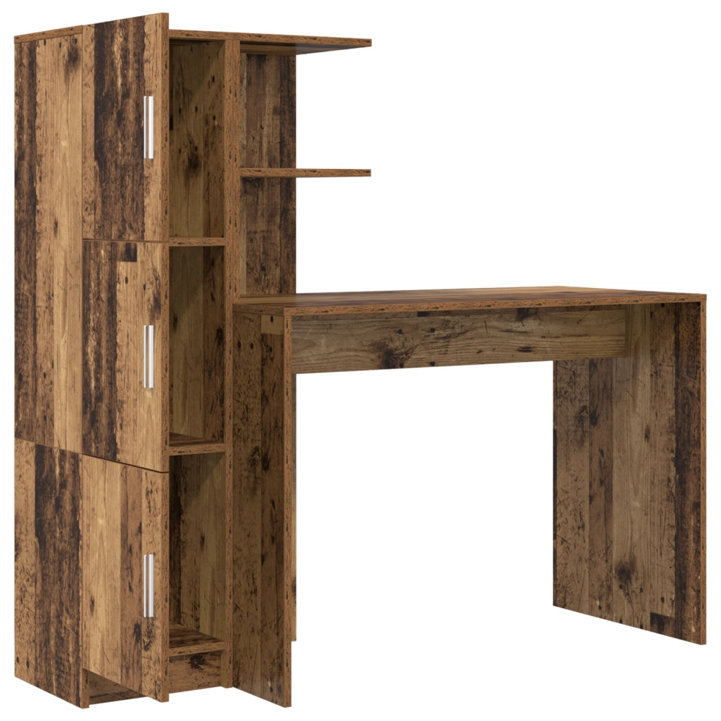 Scrivania con Ripostiglio Legno Vecchio Legno Ingegnerizzato
