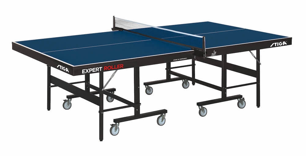 Tavolo da Pin Pong Omologato F.I.T.E.T con Piano Blu per Interno Stiga Expert Roller Css