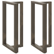 Gambe per tavolo da bar a forma di T 2 pz nere 60x35x(100-101) cm in acciaio