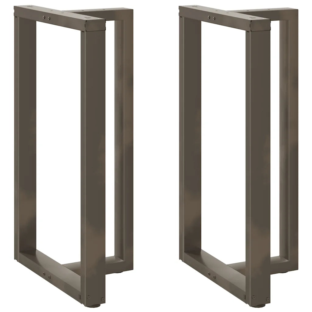 Gambe per tavolo da bar a forma di T 2 pz nere 60x35x(100-101) cm in acciaio