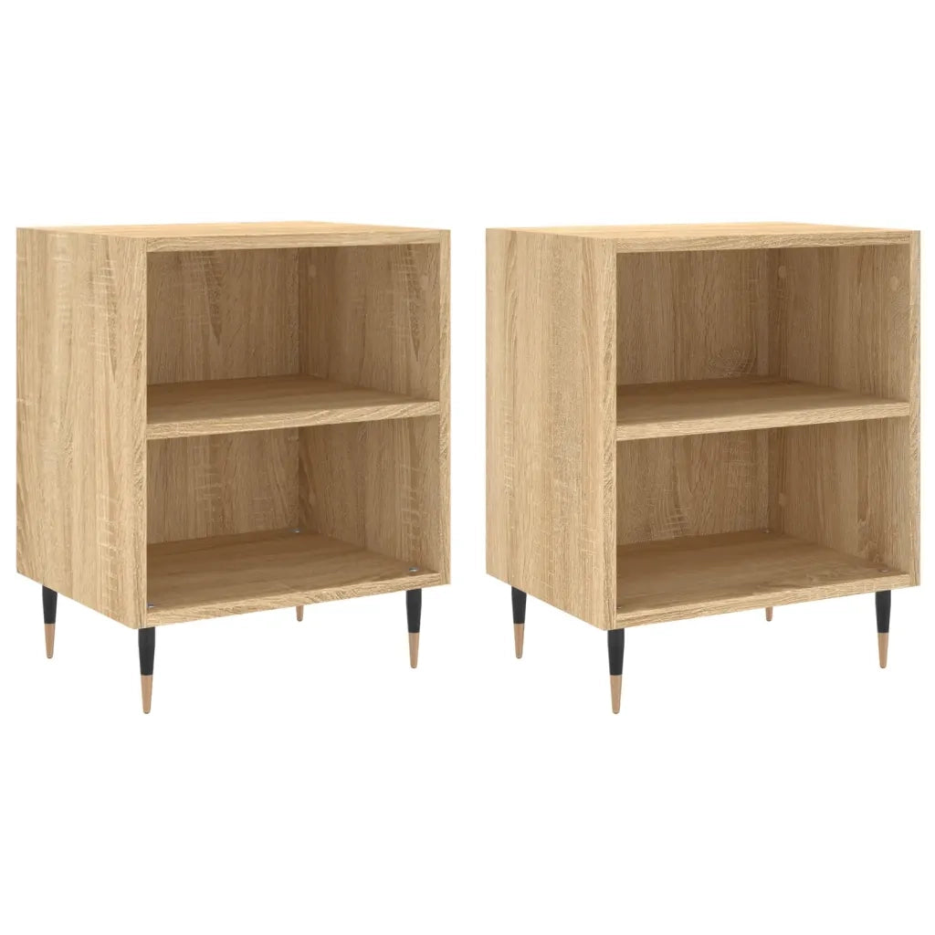 Comodini 2 pz-Set di 2 Tavolino da notte Rovere Sonoma 40x30x50 cm in Legno Multistrato 585262