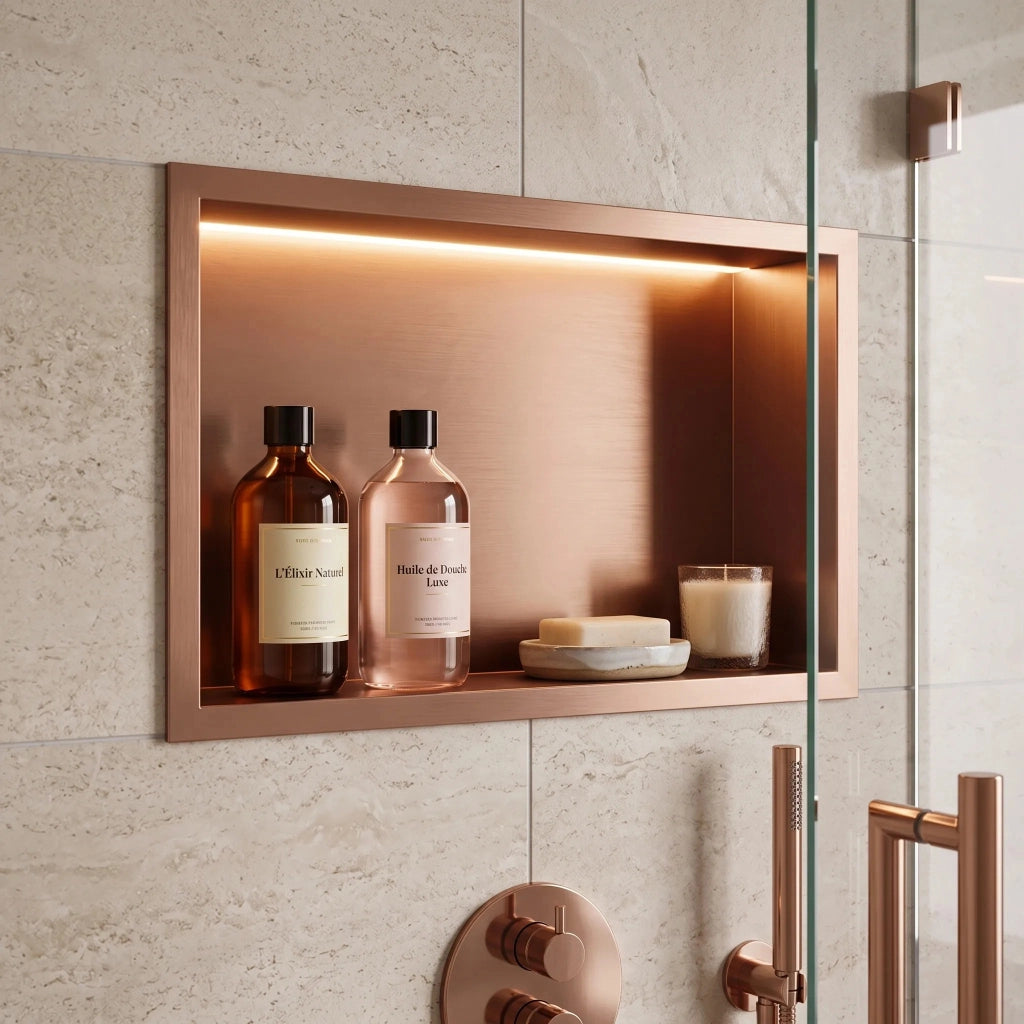 Mensola Bagno Led 30x45 Brush Copper