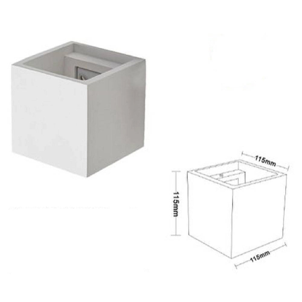 Trade Shop - Applique Da Parete In Gesso A Cubo Up E Down Verniciabile Lampada G9 Moderno Gs-e15 -