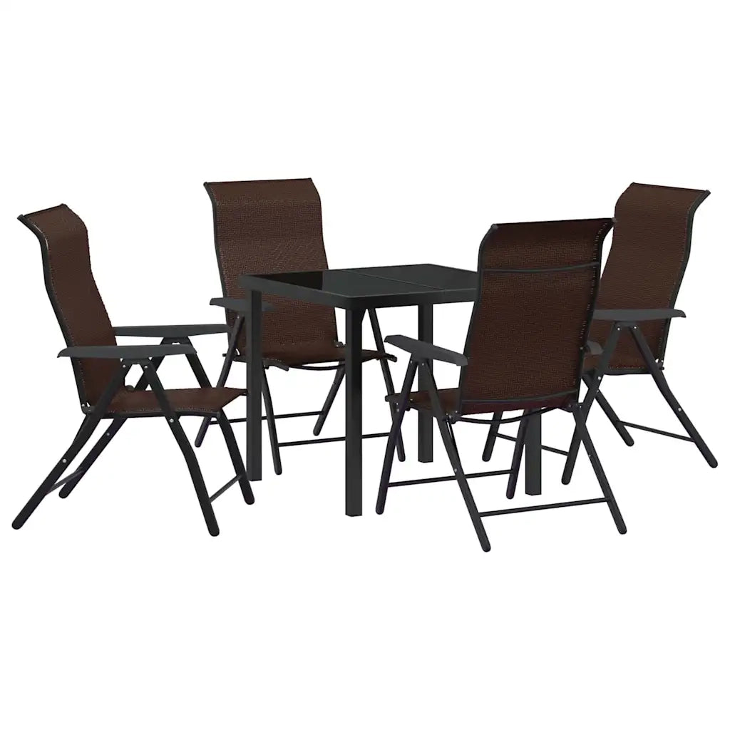 Set da Pranzo per Giardino 5 pcs Marrone