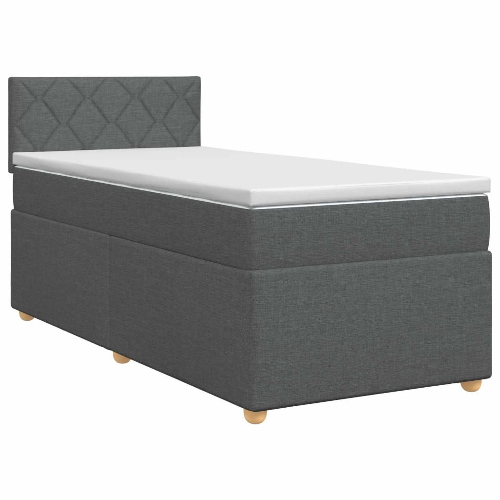 Letto box spring con materasso Grigio Scuro 100 x 200 cm 3450896