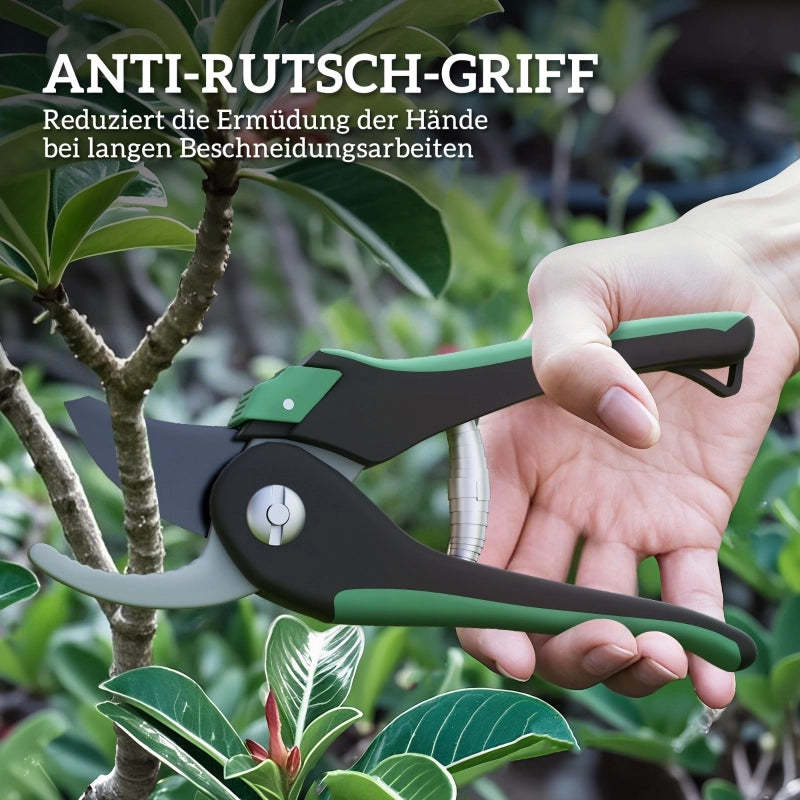 Set di attrezzi da giardino, 2 pezzi, attrezzi da giardino in metallo, attrezzi da giardinaggio con cesoie bypass e cesoie a incudine, set da