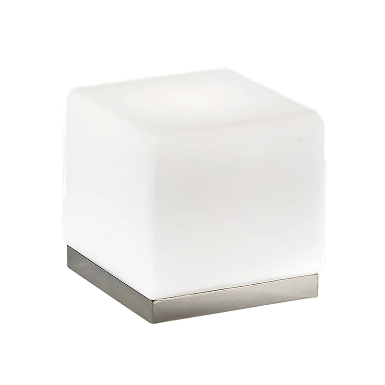 Lampada da Tavolo BINNIE in Vetro Satinato Bianco e Struttura Anodizzata, Attacco E14, 60W, IP20 - Rossini Group - P.3400-15