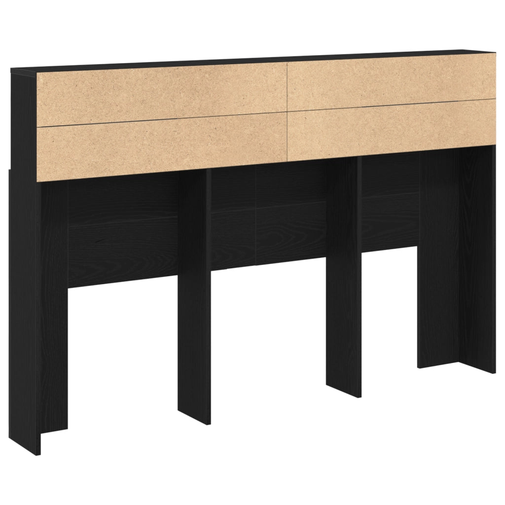 Mobile Testiera  in Rovere Nero - 160x19x103.5 cm Realizzato in Legno Ingegnerizzato