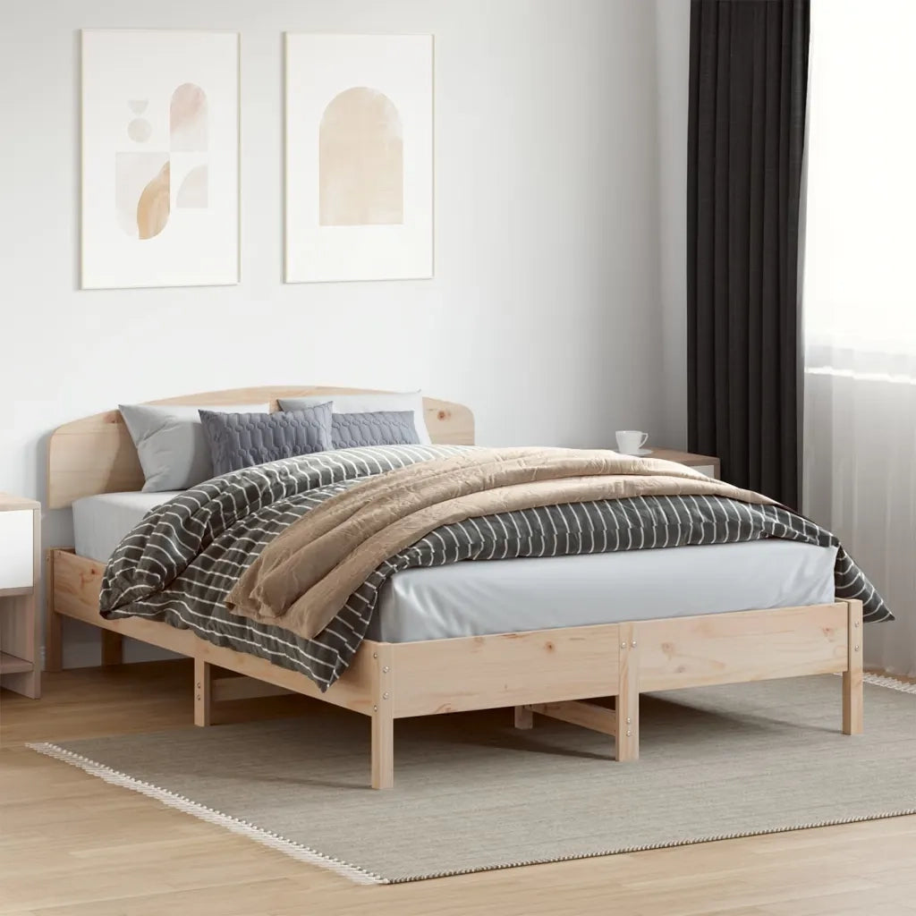 Giroletto senza Materasso-Struttura Letto 140x200 cm in Legno Massello di Pino 808863