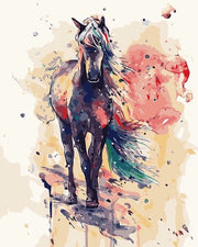 Set per dipingere cavalli al numero - Cavallo destriero - Dipingere creativo per bambini e adulti a partire dai 7 anni - Ragazzi e ragazze