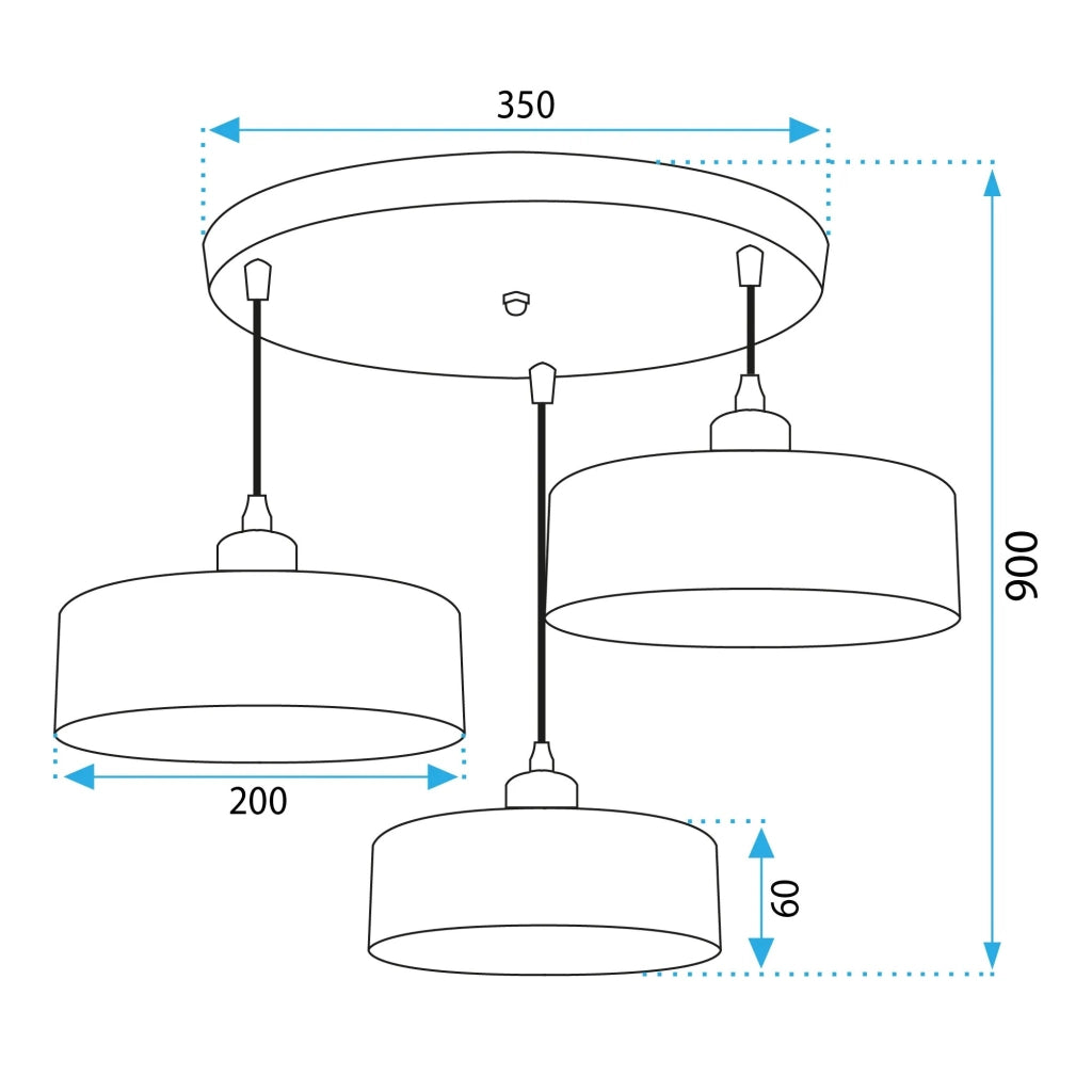 Lampada APP1334-3CP Black Gold