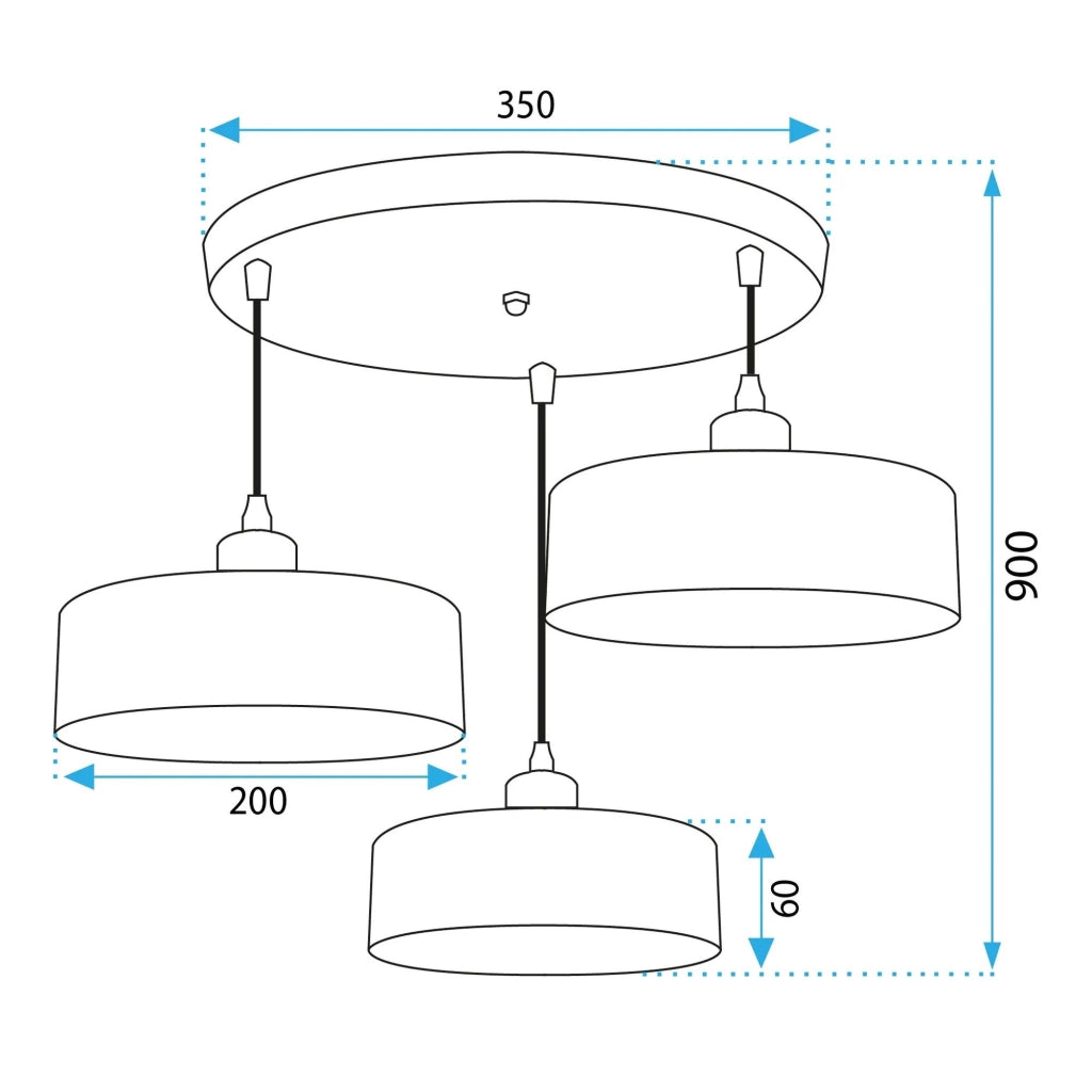 Lampada APP1334-3CP Black Gold