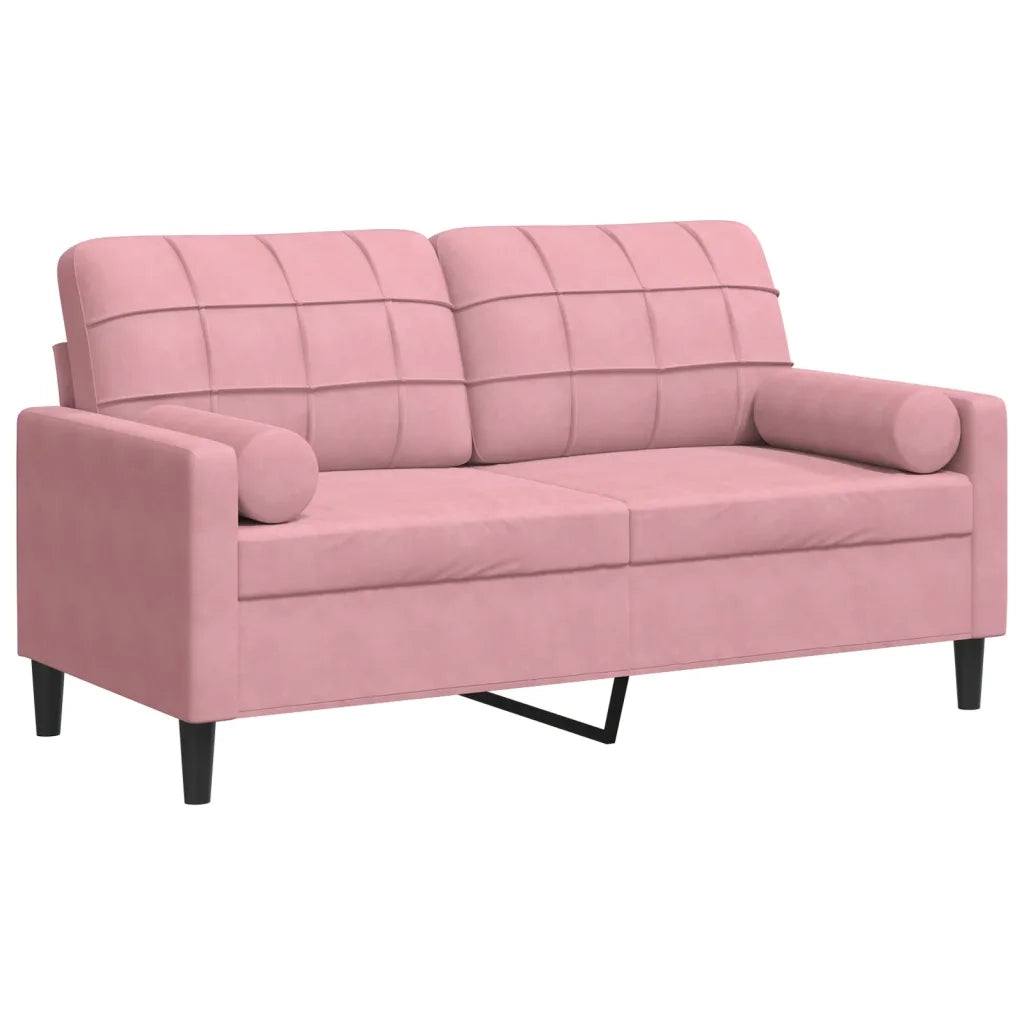 Divano a 2 Posti con Cuscini Rosa 140 cm in Velluto 3278222