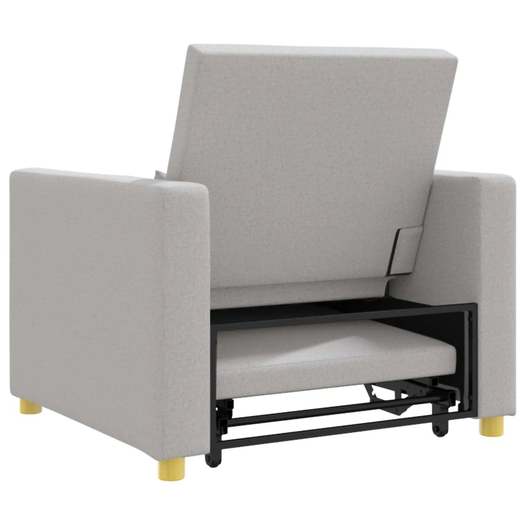 Divano letto | Sof¨¤ letto | Letto singolo estraibile singolo con ruote Grigio nuvola Tessuto