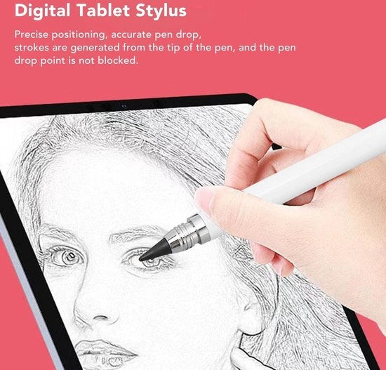 Stilo universale 3 in 1 con punta fine - Tablet e smartphone - Tastiera touchscreen molto sensibile - Bianco .