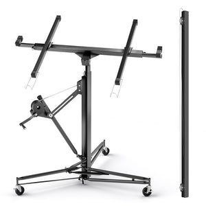 Sollevatore pannelli cartongesso con prolunga, max 68kg, Carrello Alzapannelli Alzalastre