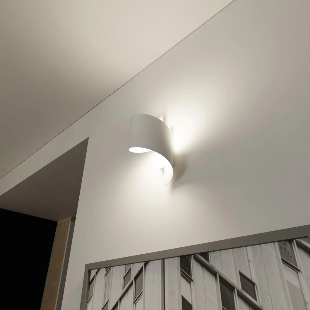 Applique Moderna 1 Luce Ubbe A Fascia In Acciaio Bianco