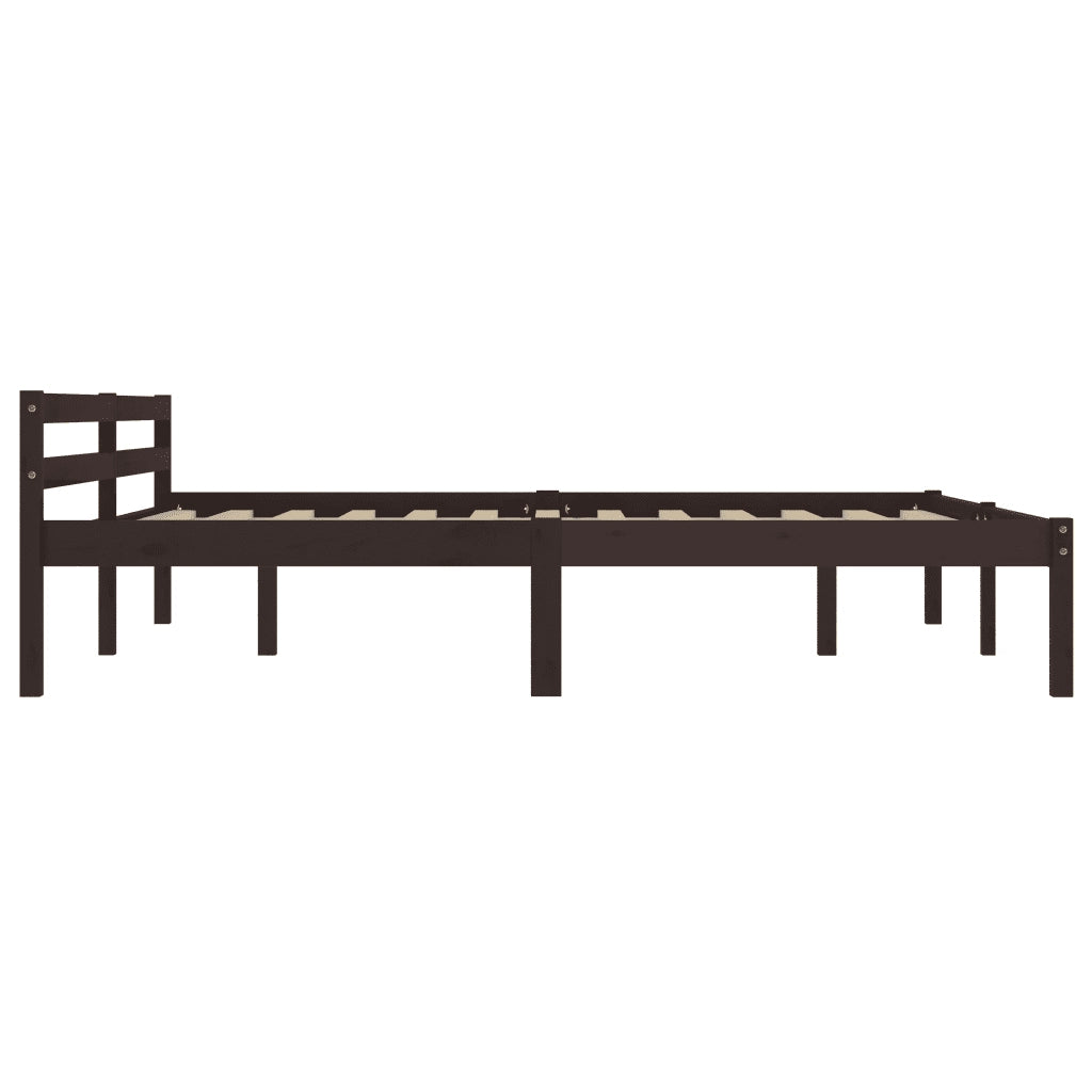 Giroletto senza Materasso Marrone Scuro 160x200 cm Legno Pino