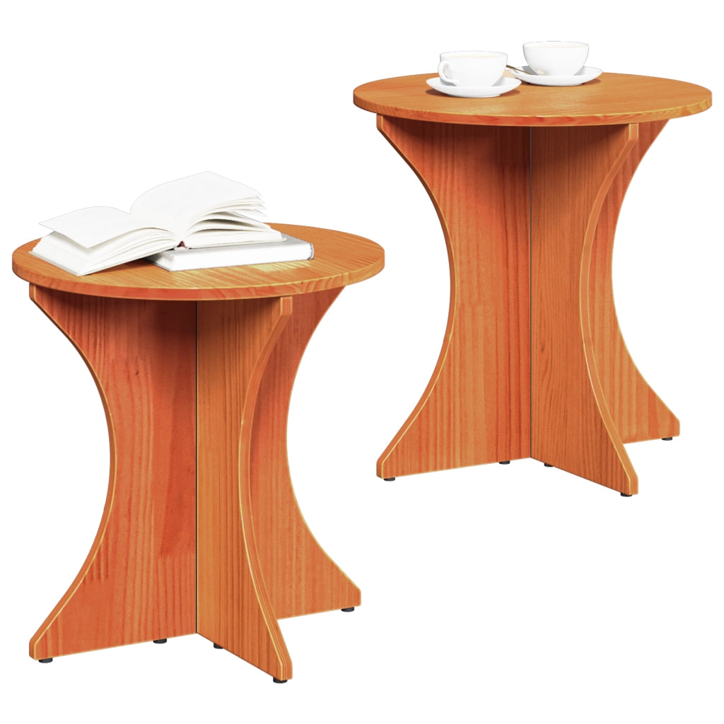 vidaXL Tavolino da salotto 2 pcs Cera marrone 46 x 46 x 47 cm