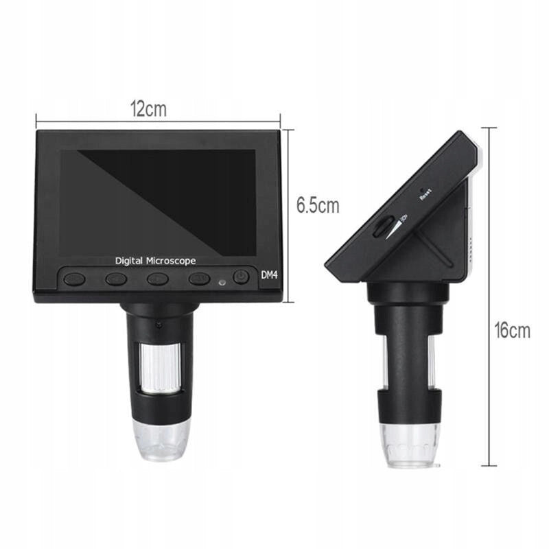 Microscopio Digitale DM4-Z01B019 – Schermo LCD 4,3" | Ingrandimento 50X-1000X, 8 LED Regolabili