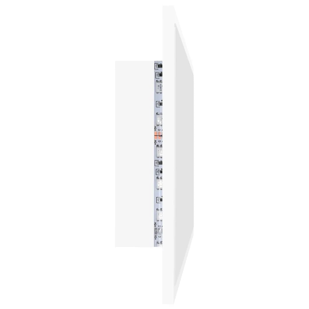 Specchio da bagno a LED 80 x 8,5 x 37 cm acrilico bianco 02_0006982