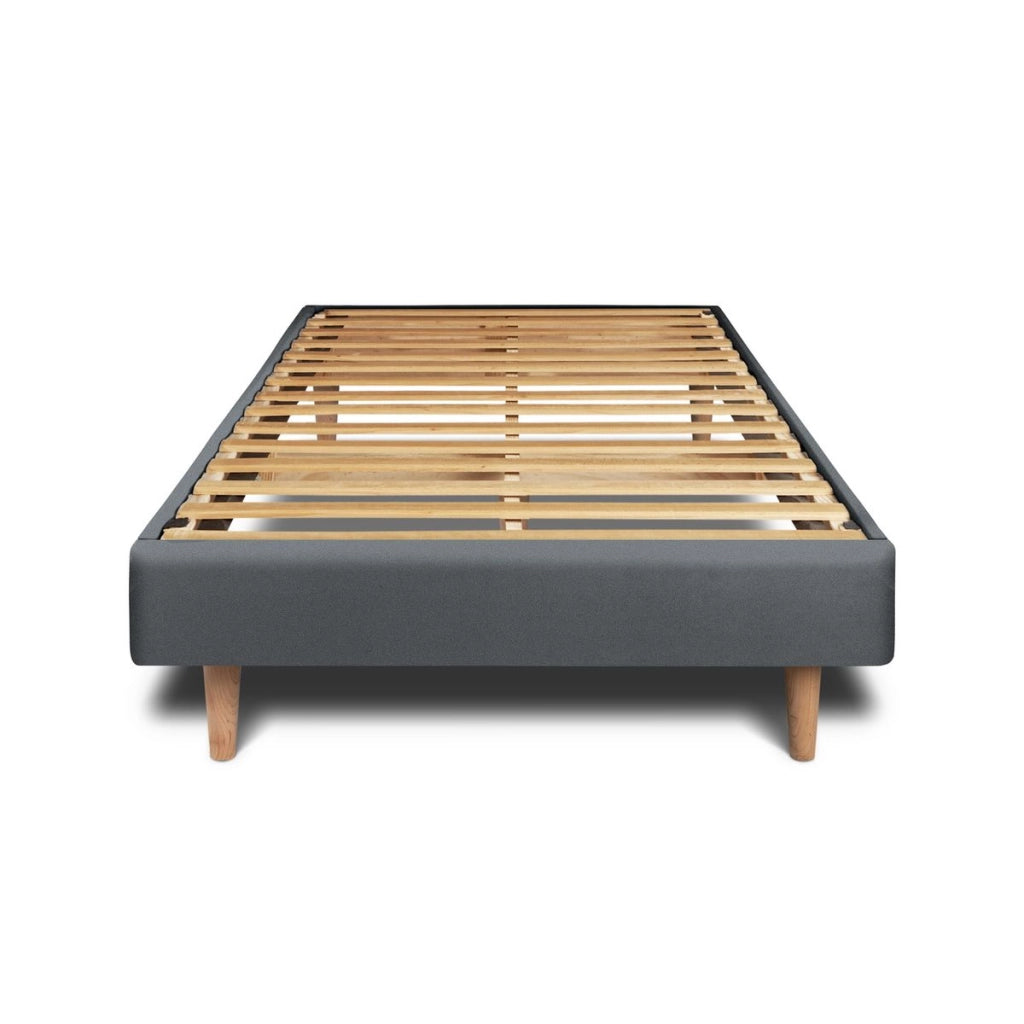 Letto 90x190 cm con testiera in linea - Tessuto velluto