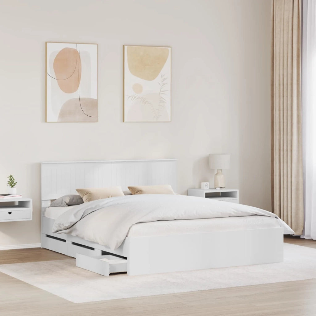 Struttura del letto Bianco 160 x 200 cm Legno Ingegnerizzato