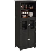 Armadio con 4 porte e ripiani ¨C zephmum ¨C nero 60x30x162 cm