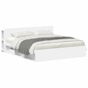 Letto matrimoniale | Letto per adulti | Telaio del letto con storage con testiera Bianco 180 x 200 cm