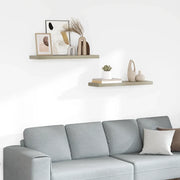 Scaffali a Parete 2 pz Rovere 80x23,5x3,8 cm in MDF 323878