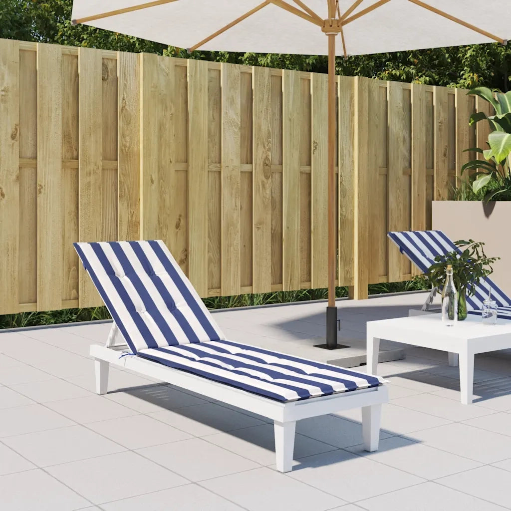 Cuscino per Sedia Sdraio a Strisce Bianche e Blu Tessuto Oxfordcod mxl 70330