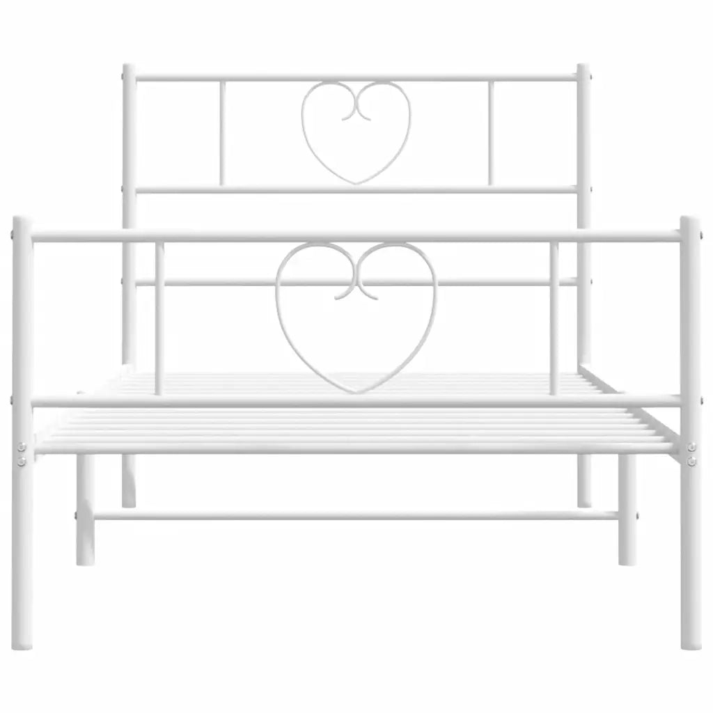 Giroletto con Testiera e Pediera Metallo Bianco 75x190 cm 355520