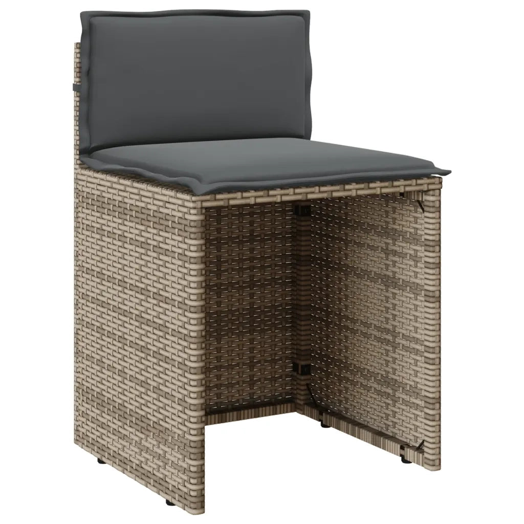 Set da BistrÃ² 3 pz con Cuscini Grigio in Polyrattan