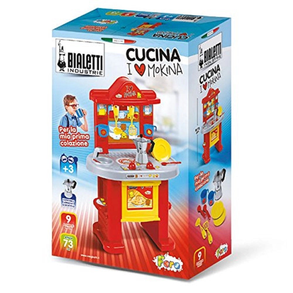 Trade Shop - Cucina Giocattolo Alta 72cm Con Forno Moka Fornelli Accessori Per Piccoli Chef -