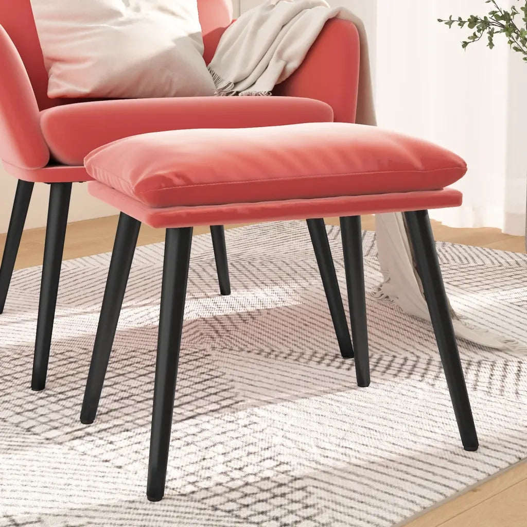 Poggiapiedi Rosa 45x29,5x39 cm in Velluto cod mxl 73281
