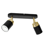 Barra soffitto 2 spot orientabili nero/oro GU10 15W Reno