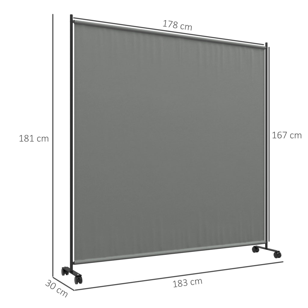 Paravento da esterno per giardino, terrazza e balcone con ruote ¨C zephmum ¨C grigio 183x30x181 cm