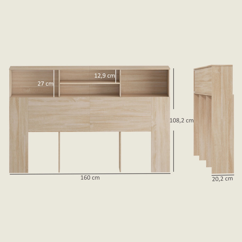 Testiera con cassetti ¨C Zephmum ¨C Legno naturale 160x108 cm