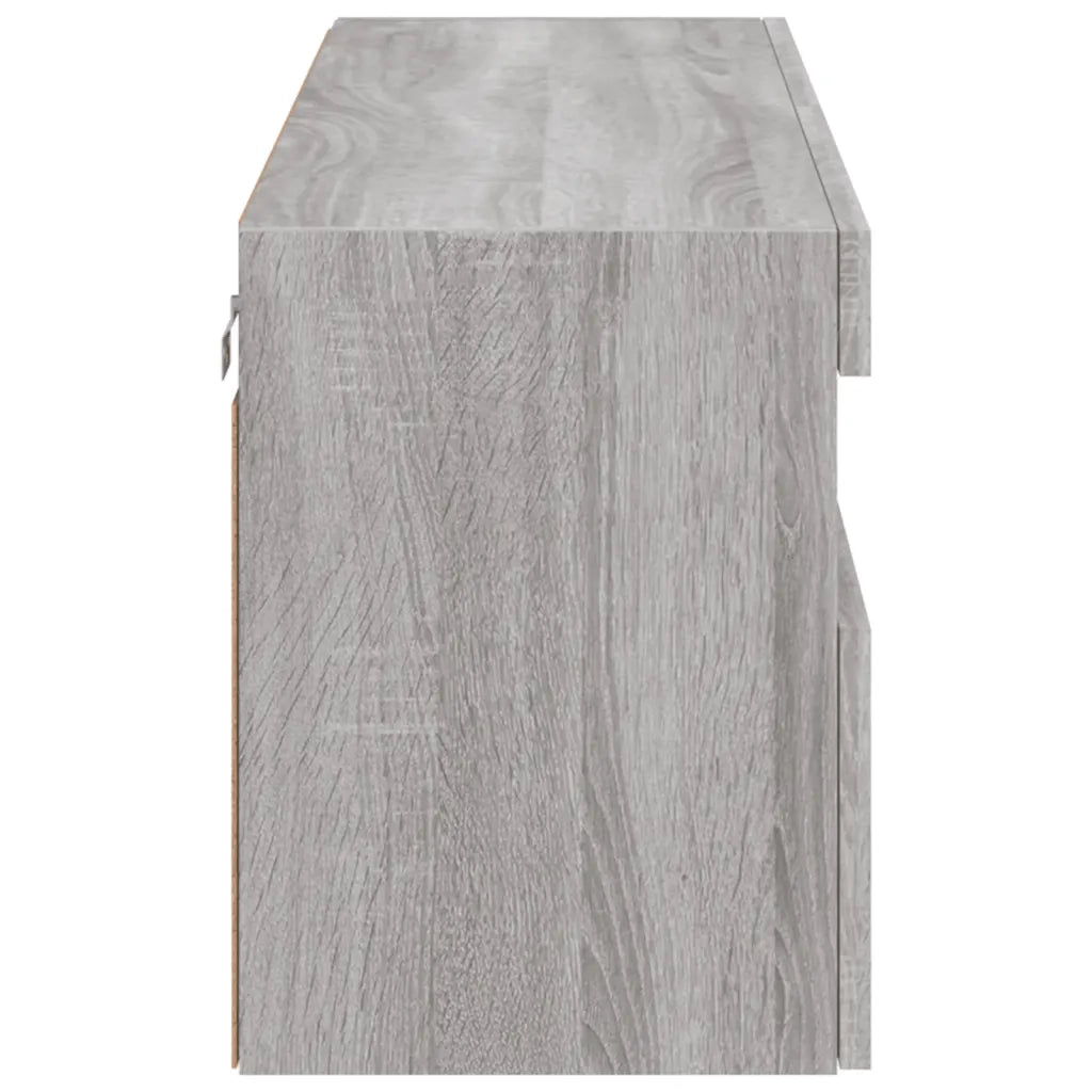 Mobile TV a Parete | Armadietto TV | Mobile Porta TV con Luci LED Grigio Sonoma 100x30x40 cm