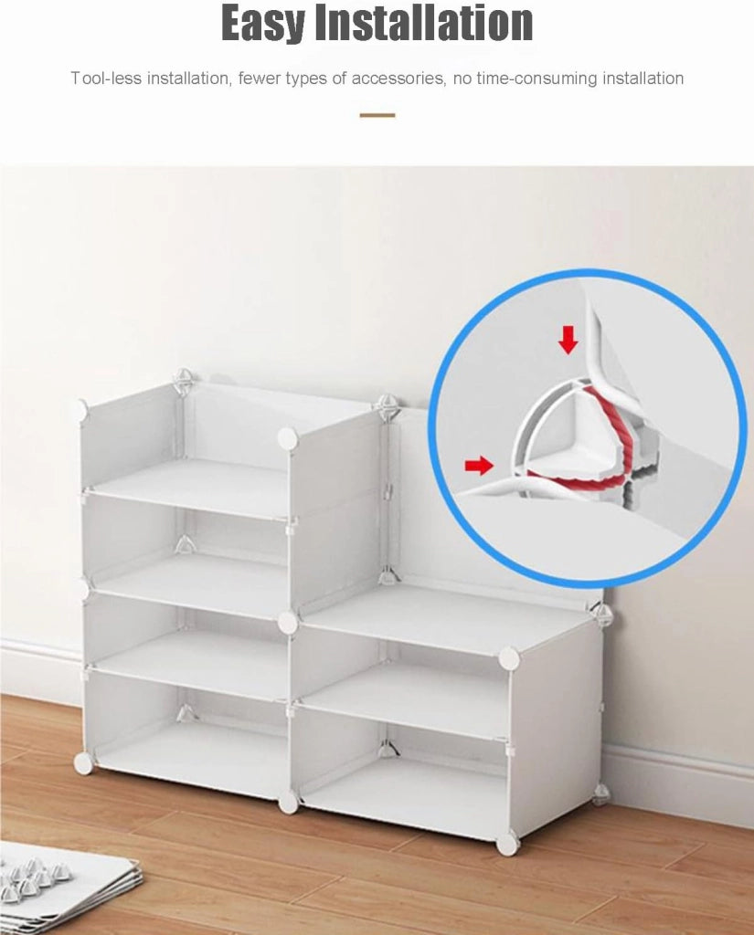scarpiera Organizzatore per Armadietto per Scarpe, Scarpiera Multifunzionale Modulare a Cubo per Risparmiare Spazio, per Ingresso Camera da Letto per Tutti i Tipi di Scarpe, Abbigliamento, Diviso
