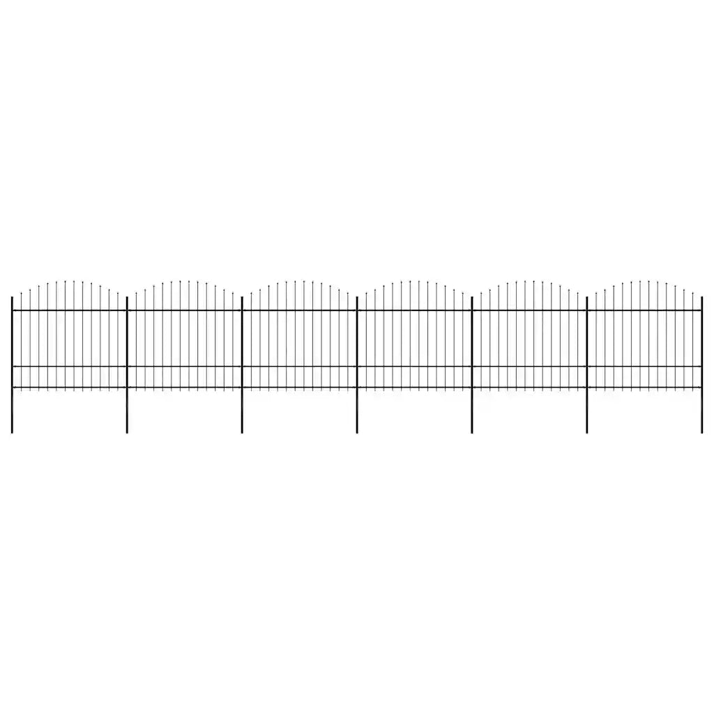 Recinzione da Giardino con Punta a Lancia in Acciaio 1005x175 cm Nero 277744