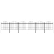 Recinzione da Giardino con Punta a Lancia in Acciaio 1005x175 cm Nero 277744