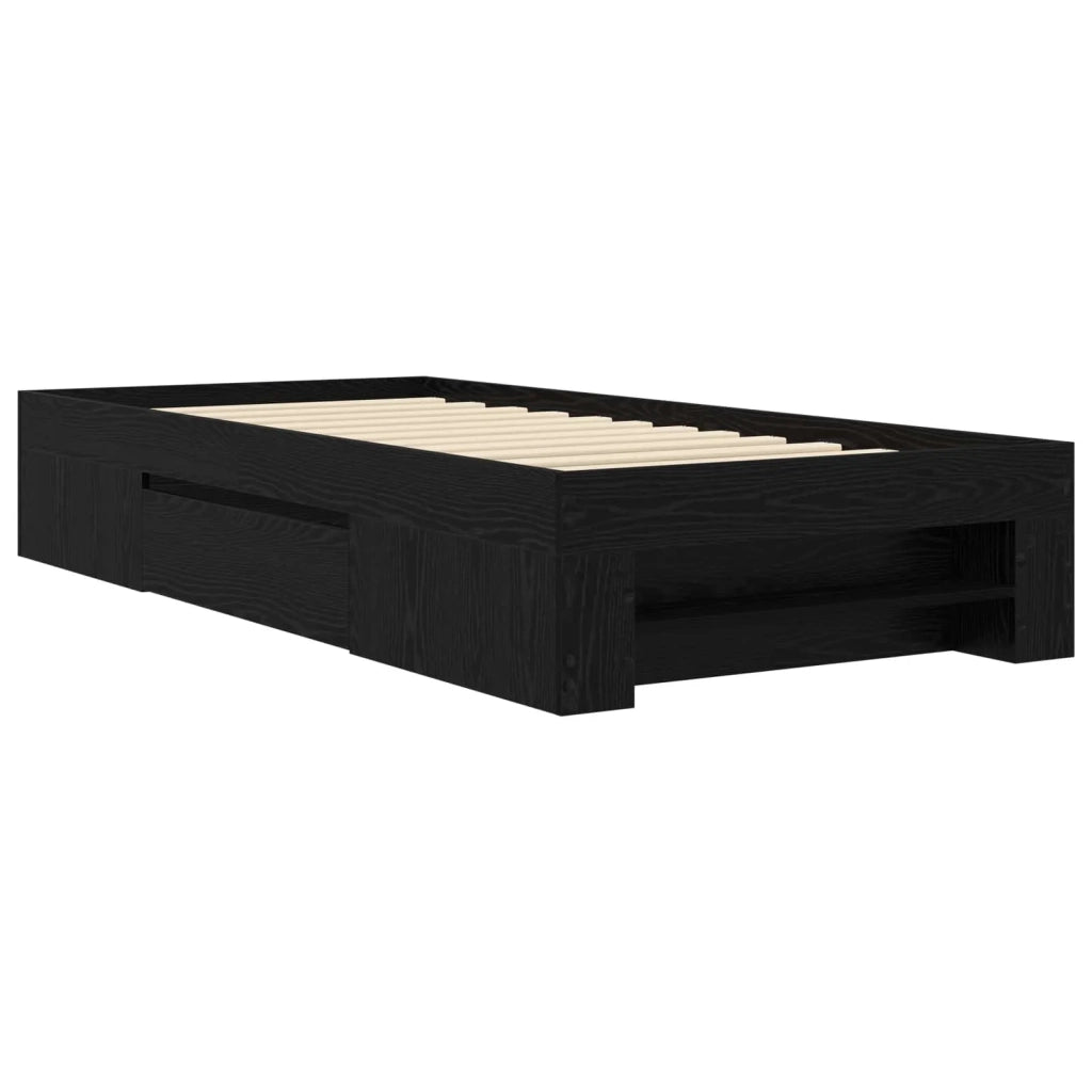 Telaio del letto con storage Rovere Nero 80 x 200 cm 3429691
