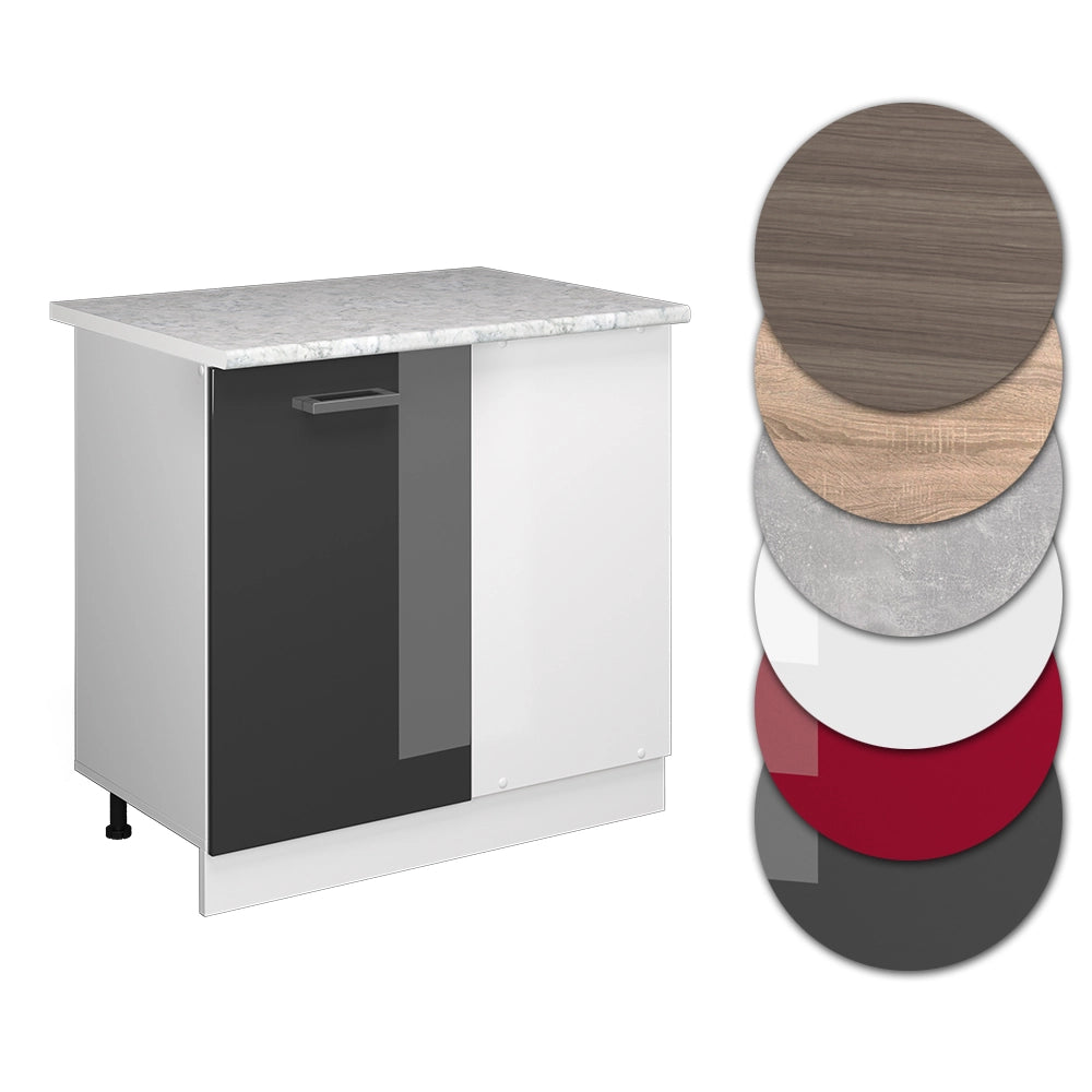 Vicco Mobile ad angolo cucina Antracite lucido 86 cm , PL Marmo