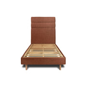 Letto 90x200 cm con testiera in linea - tessuto bouclé