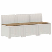 Divano da giardino 3 posti con cuscini in look rattan PP Bianco 8011970