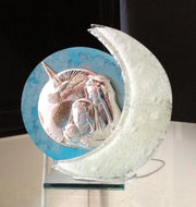 Mappamondo decorativo sacra famiglia con base in vetro 10 x 10 cm